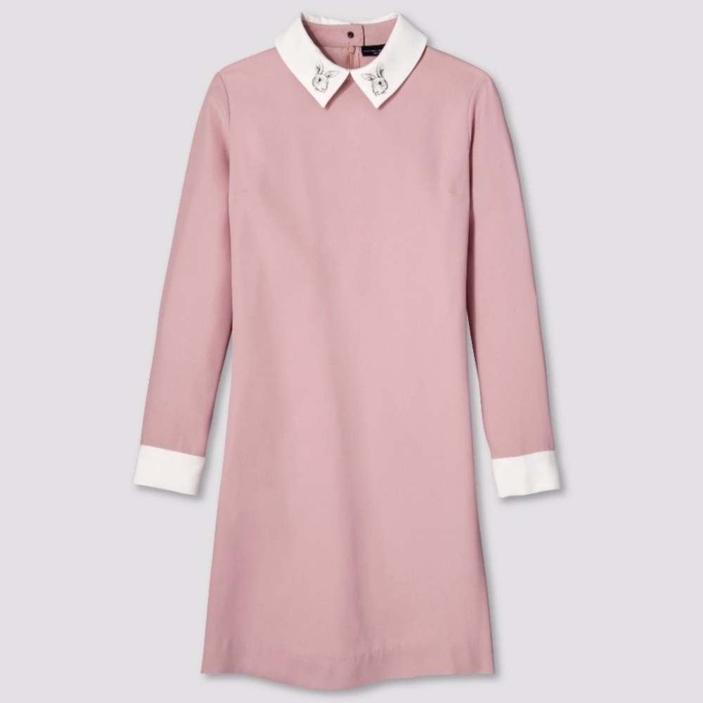 Victoria Beckham Easter Bunny Ballet Pink Collar Dress XS Measurements Below